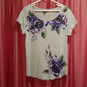 Vera Wang embellished short sleeve shirt